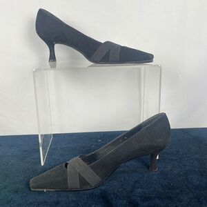 Stuart Weitzman Black Suede Low Heel Shoes